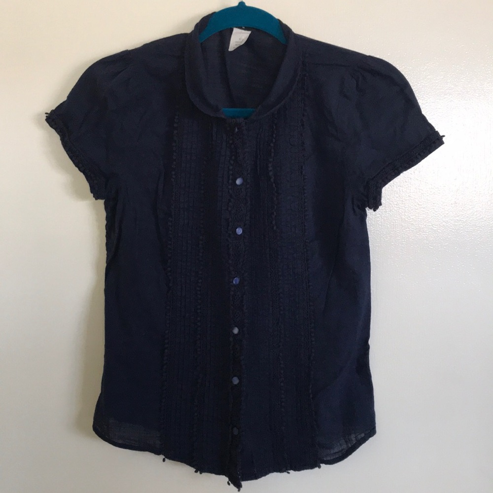 J. Crew Linen Blouse, Navy